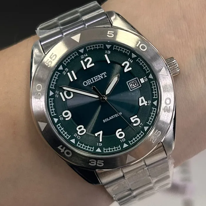 Relógio Orient Solartech Neo Sports MBSS1551 Verde 41mm Aço | Taniguchi Relógios