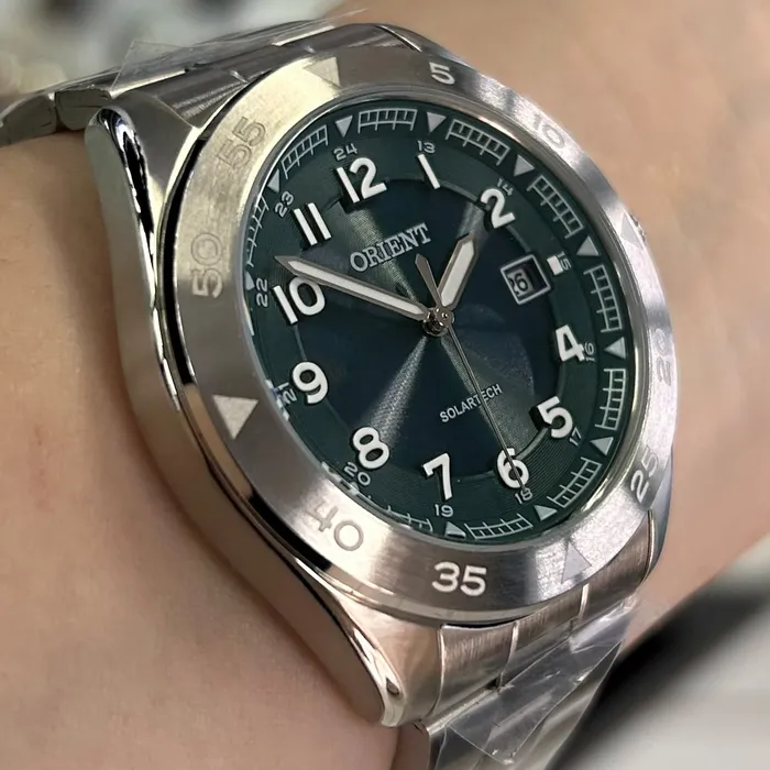Relógio Orient Solartech Neo Sports MBSS1551 Verde 41mm Aço | Taniguchi Relógios