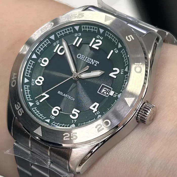 Relógio Orient Solartech Neo Sports MBSS1551 Verde 41mm Aço | Taniguchi Relógios