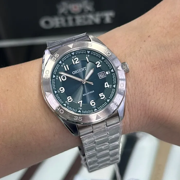Relógio Orient Solartech Neo Sports MBSS1551 Verde 41mm Aço | Taniguchi Relógios