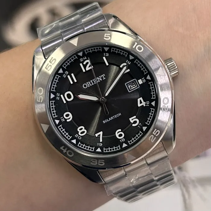 Relógio Orient Solartech Neo Sports MBSS1551 Preto 41mm Aço | Taniguchi Relógios
