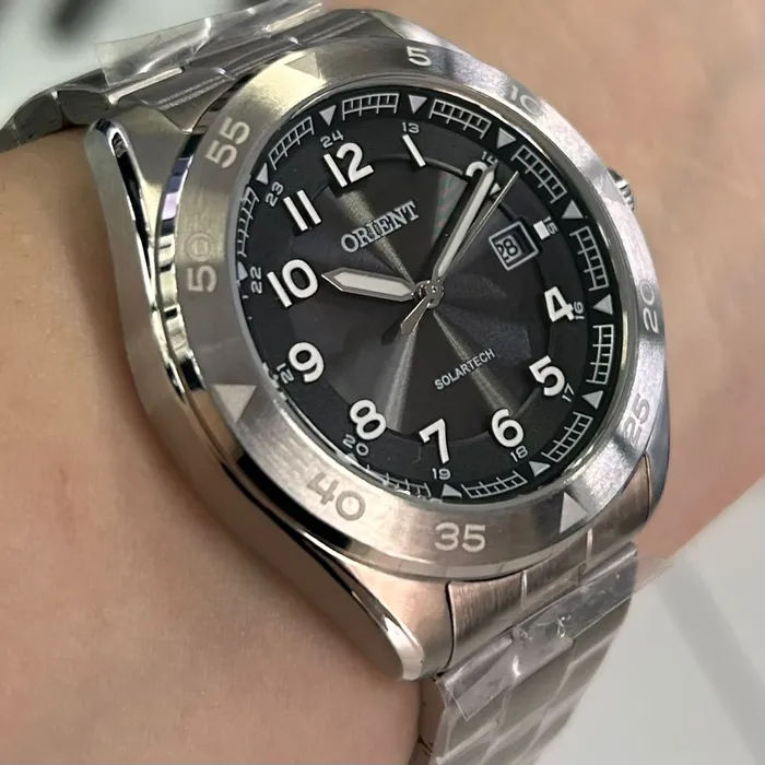 Relógio Orient Solartech Neo Sports MBSS1551 Preto 41mm Aço | Taniguchi Relógios