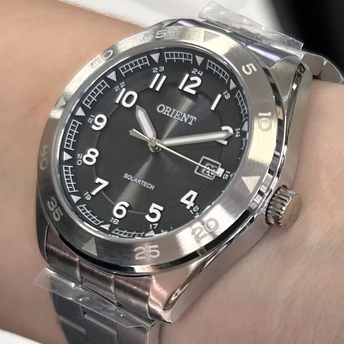 Relógio Orient Solartech Neo Sports MBSS1551 Preto 41mm Aço | Taniguchi Relógios