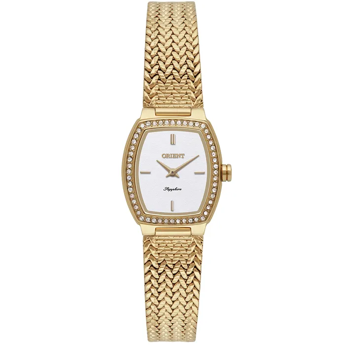 Relógio Orient Eternal Mini Safira LGSS0083-S1KX Dourado 20mm | Taniguchi Relógios