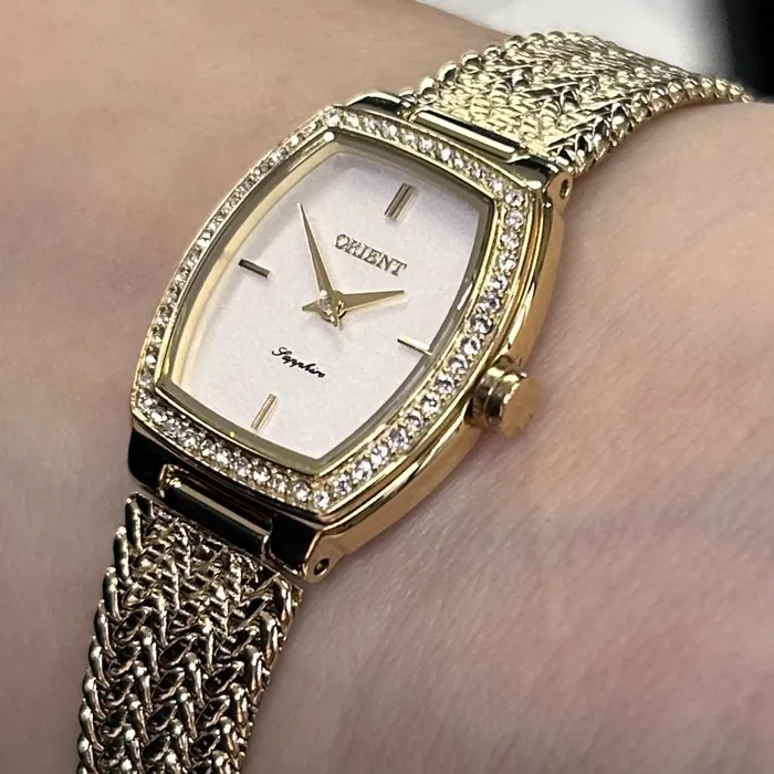 Relógio Orient Eternal Mini Safira LGSS0083-S1KX Dourado 20mm | Taniguchi Relógios