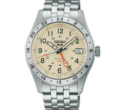 Relógio Seiko 5 Sports Field GMT HDB002B1 Creme 39,4mm 100m | Taniguchi Relógios - imagem 2