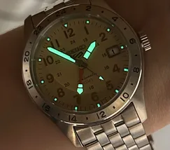 Relógio Seiko 5 Sports Field GMT HDB002B1 Creme 39,4mm 100m | Taniguchi Relógios - imagem 7