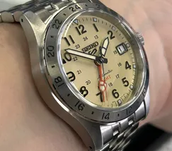 Relógio Seiko 5 Sports Field GMT HDB002B1 Creme 39,4mm 100m | Taniguchi Relógios - imagem 3