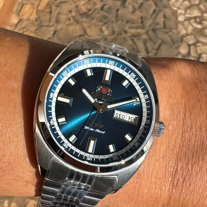Orient 3 Estrelas Automático Heritage YN6SS004 azul