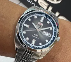 Orient 3 Estrelas Automático Heritage YN6SS004 preto - imagem 1