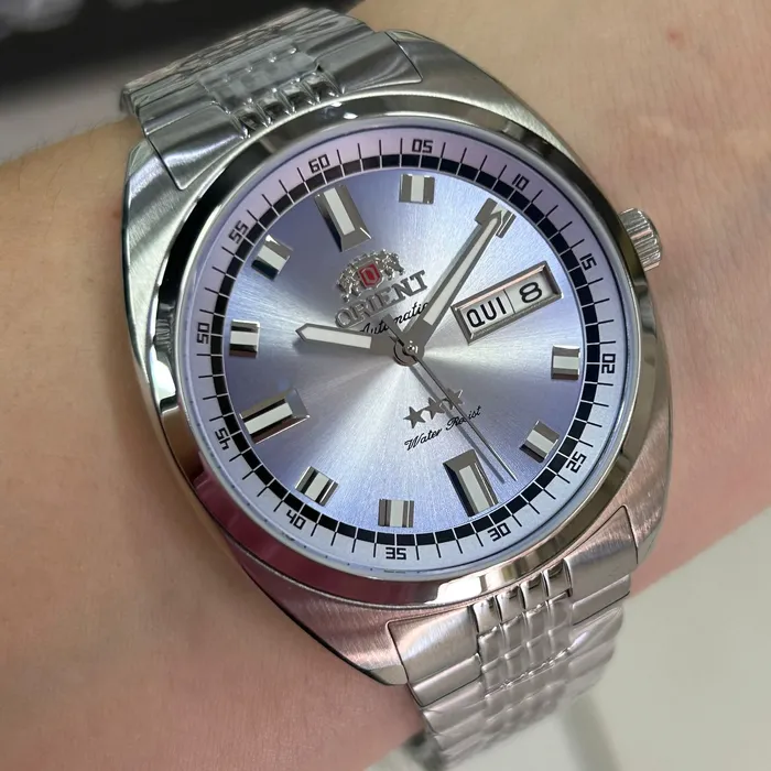 Orient 3 Estrelas Automático Heritage YN6SS004 lilas