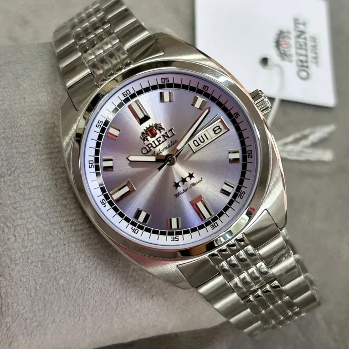 Orient 3 Estrelas Automático Heritage YN6SS004 lilas
