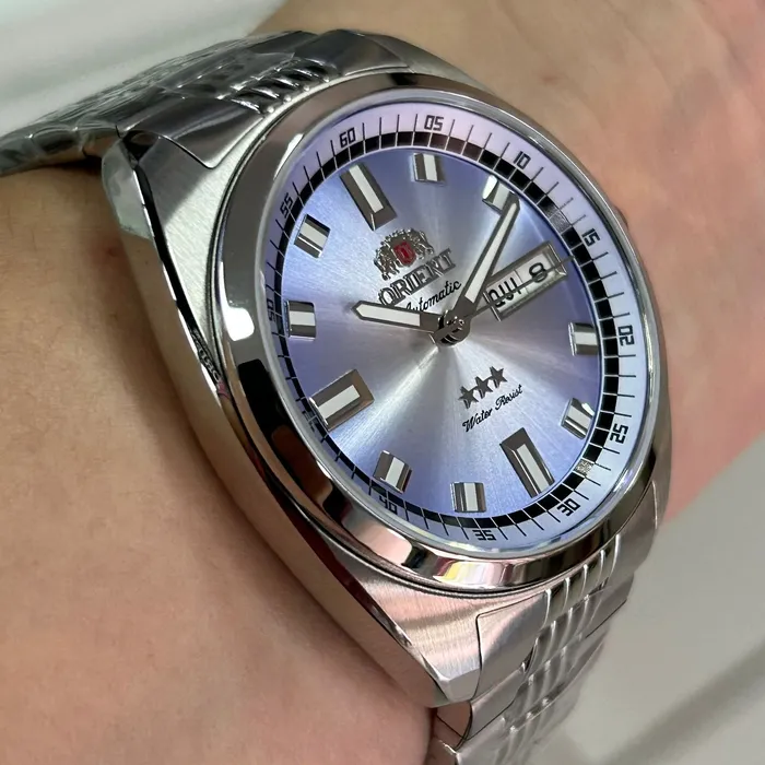 Orient 3 Estrelas Automático Heritage YN6SS004 lilas