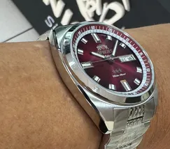 Orient 3 Estrelas Automático Heritage YN6SS004 vermelho - imagem 5