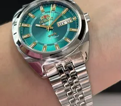 Orient 3 Estrelas Automático Heritage YN6SS005 verde agua - imagem 4