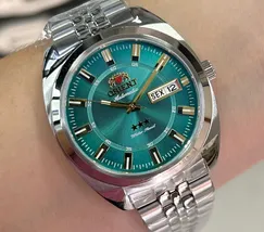 Orient 3 Estrelas Automático Heritage YN6SS005 verde agua - imagem 1