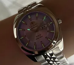 Orient 3 Estrelas Automático Heritage YN6SS005 lilas - imagem 7