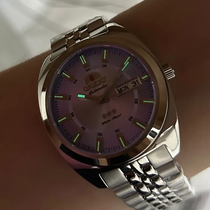 Orient 3 Estrelas Automático Heritage YN6SS005 lilas