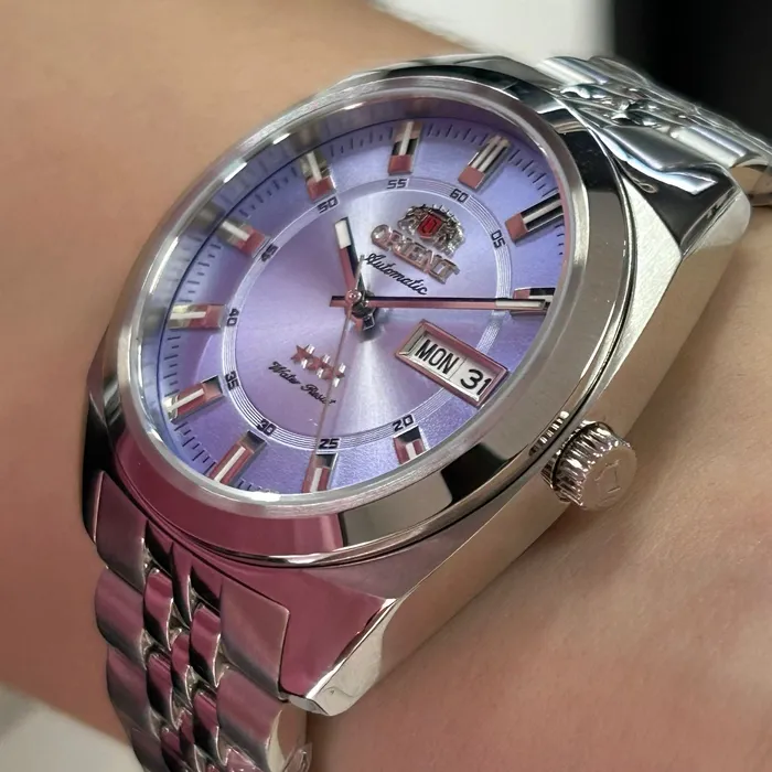 Orient 3 Estrelas Automático Heritage YN6SS005 lilas