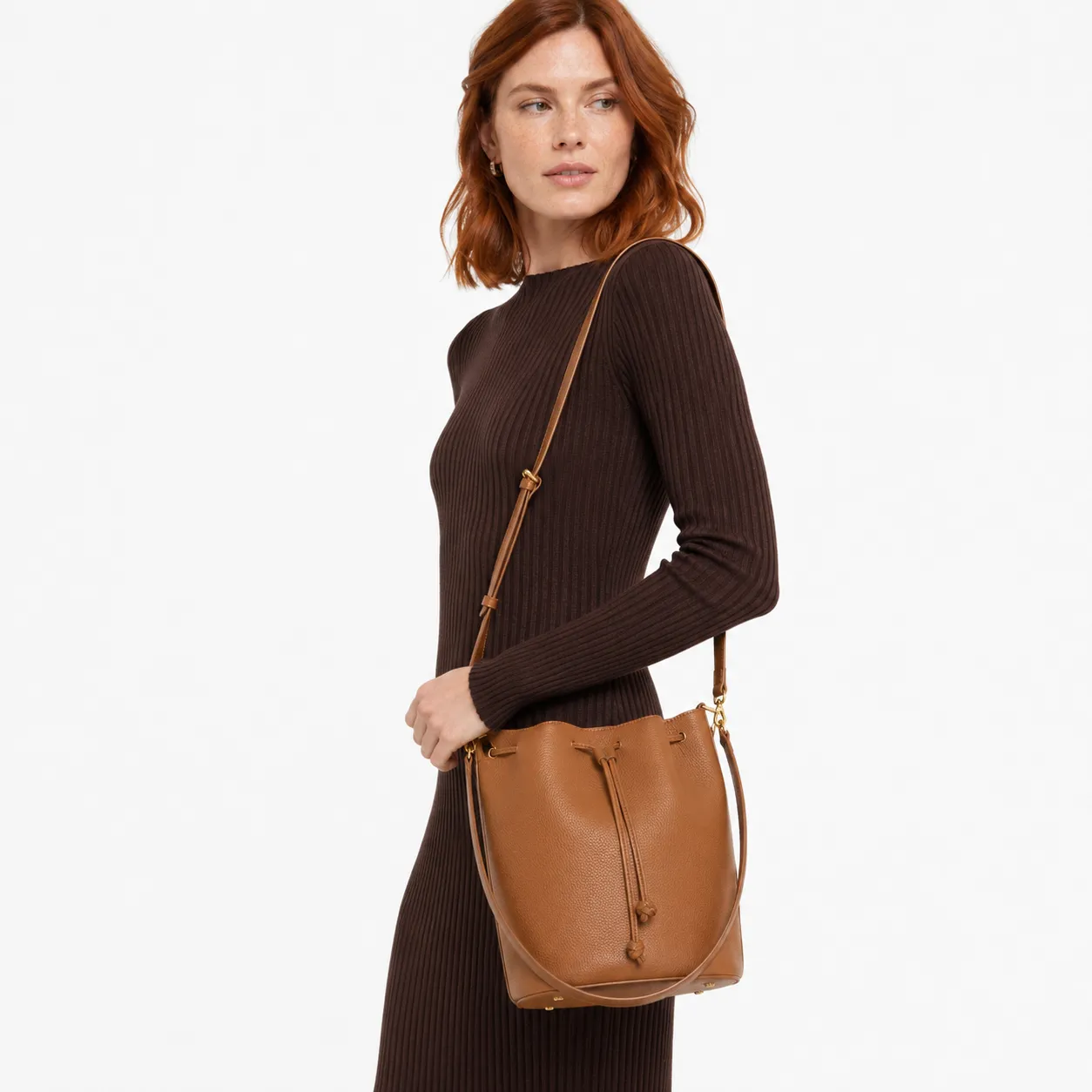 Bolsa Bucket Amalfi Caramelo Estruturada