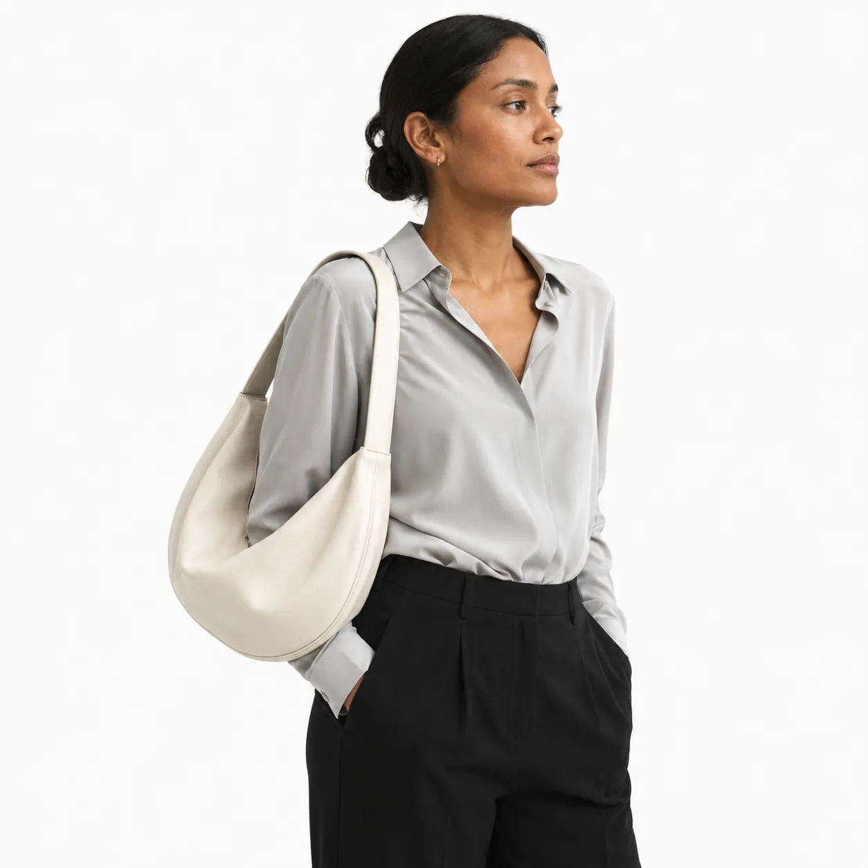 Bolsa Hobo Lumière Off-White Soft