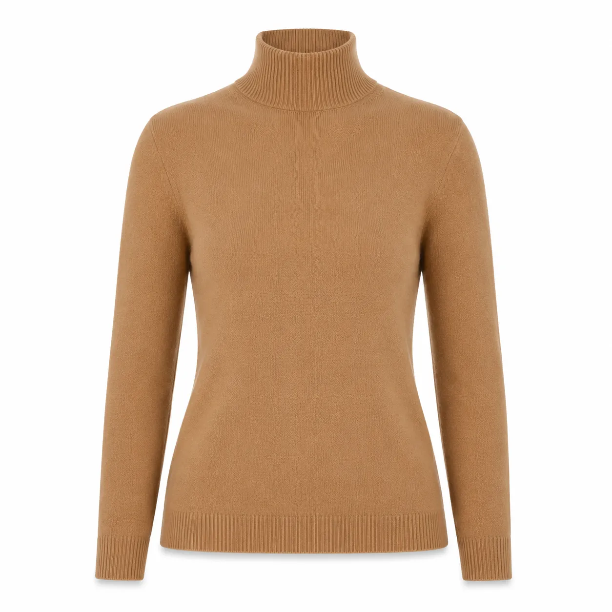 Blusa de Tricô Gola Alta Camel Essential