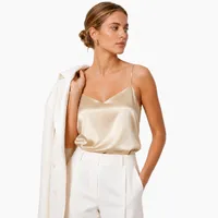 Blusa de Cetim Alça Fina Champagne - imagem 2