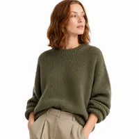 Suéter de Tricô Oversized Verde Musgo - imagem 1