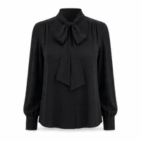 Blusa de Alfaiataria Gola Laço Preta - imagem 3