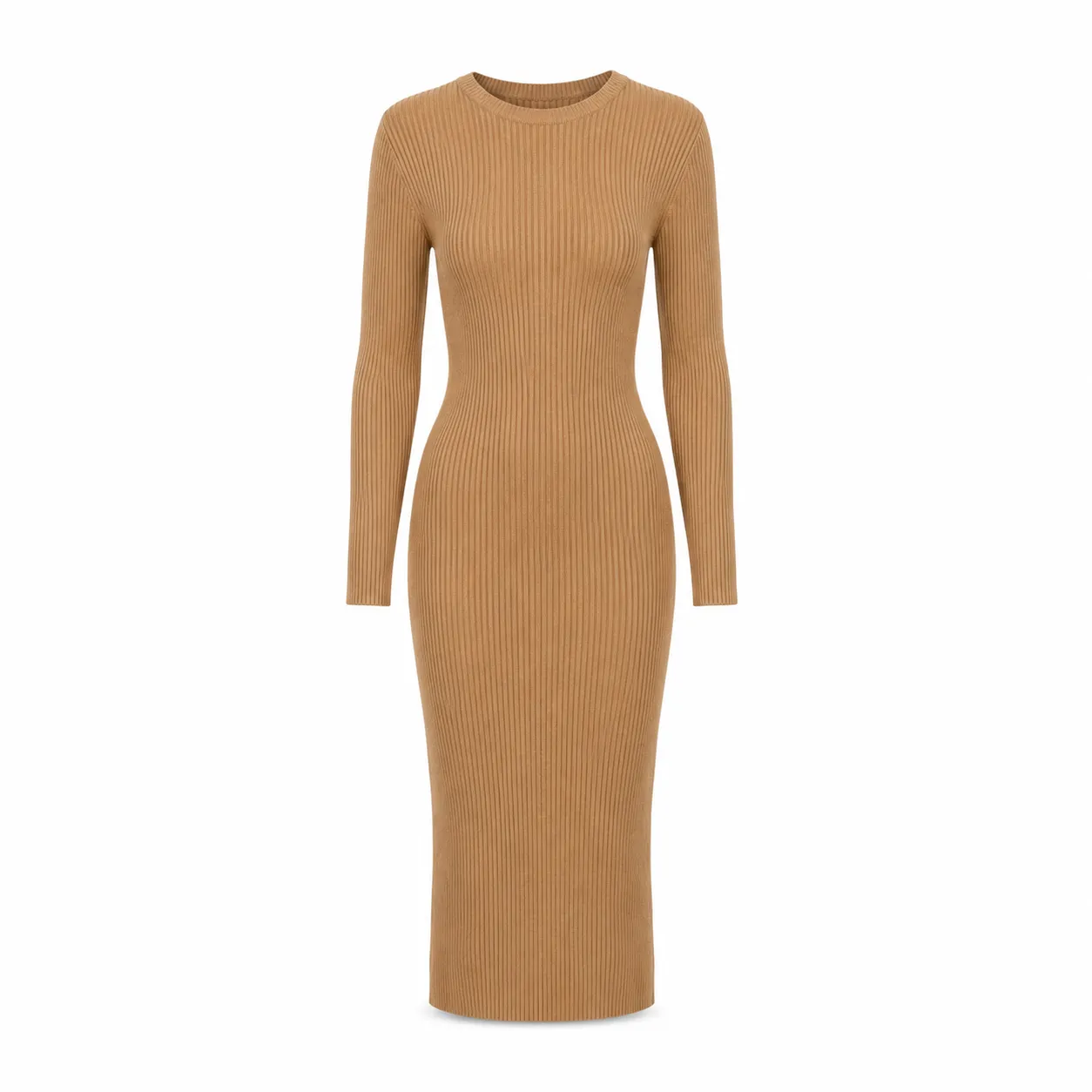 Vestido Midi Tricô Camel Essential
