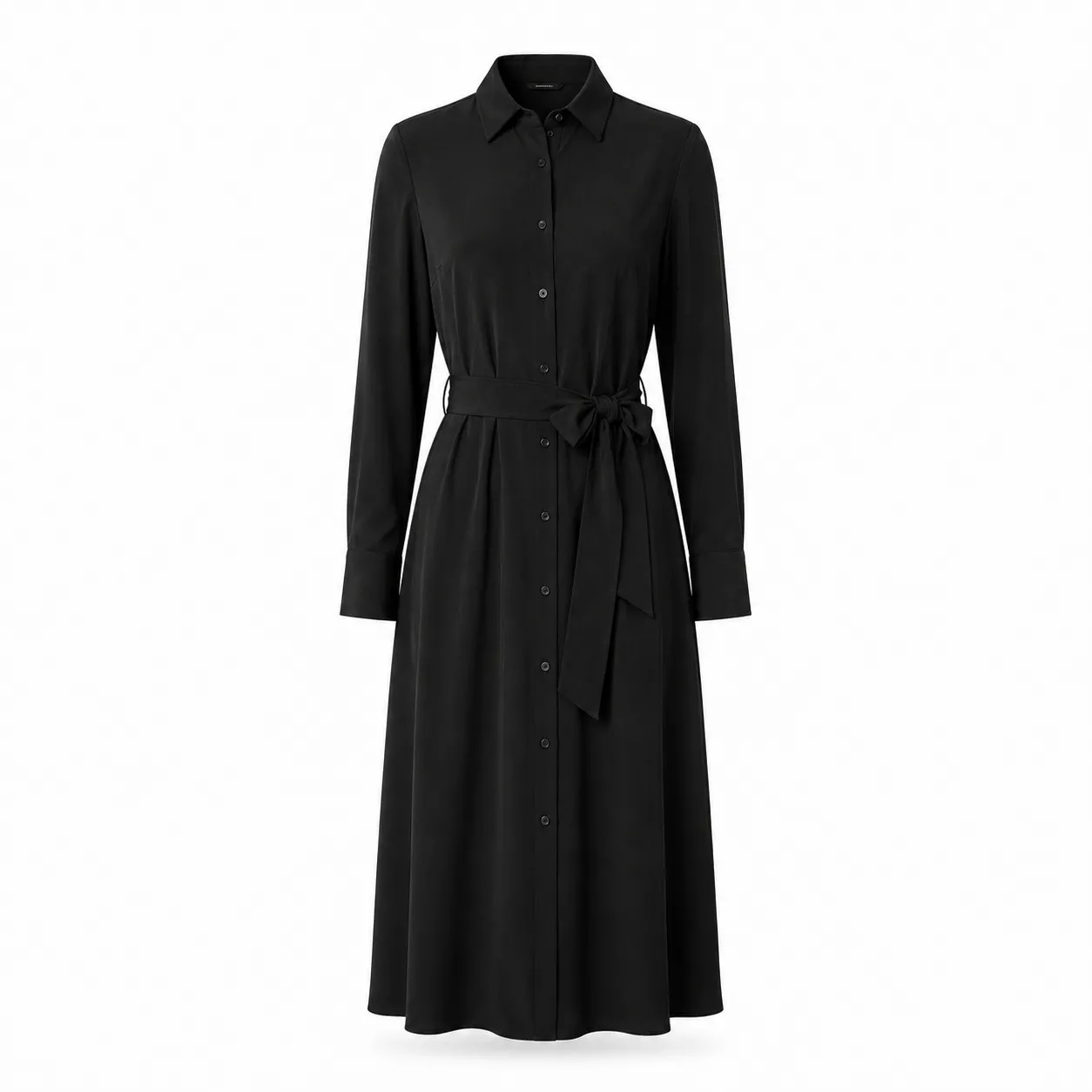 Vestido Chemise Preto Alfaiataria