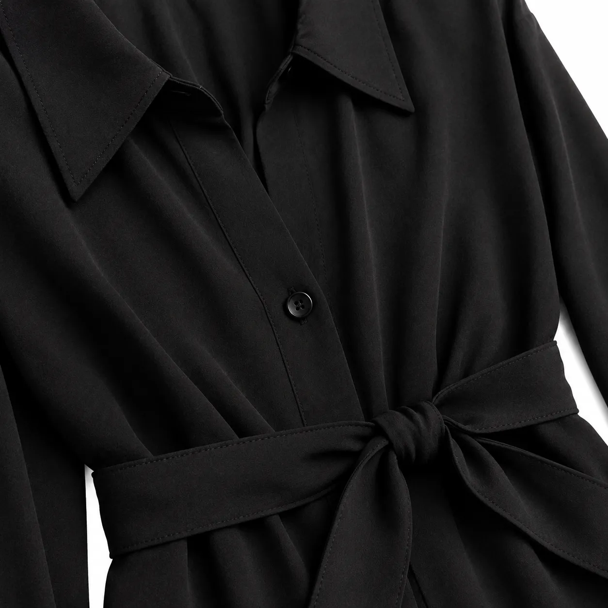 Vestido Chemise Preto Alfaiataria