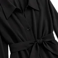Vestido Chemise Preto Alfaiataria - imagem 4