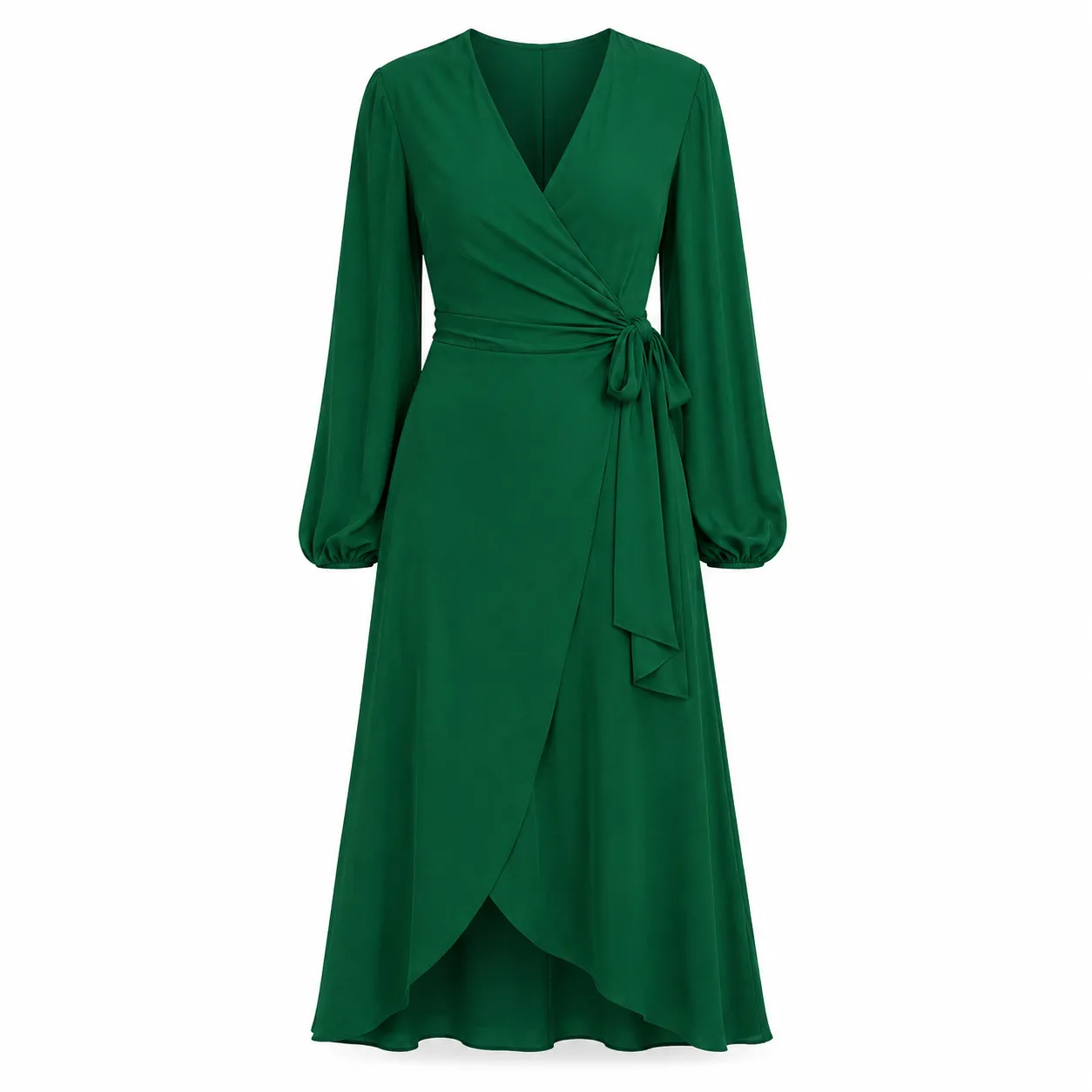 Vestido Envelope Verde Esmeralda