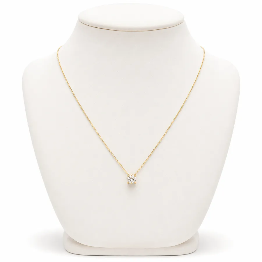 Colar Ponto de Luz Zircônia Dourado
