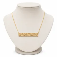Colar Pingente Barra Filigrana Dourado - imagem 1