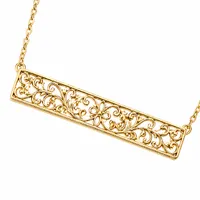 Colar Pingente Barra Filigrana Dourado - imagem 2