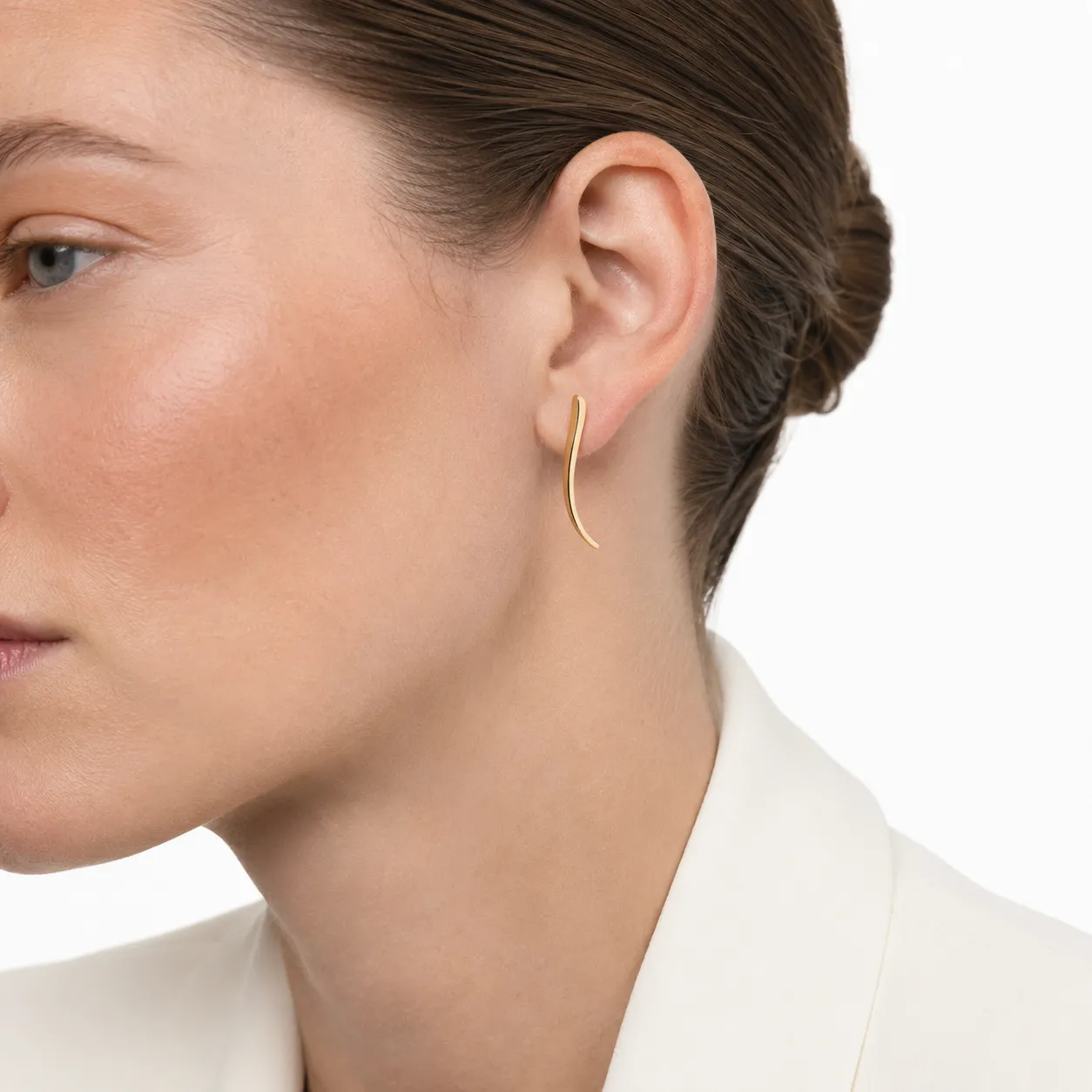 Brinco Ear Hook Dourado Minimalista