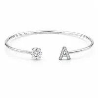 Bracelete Moissanite 6mm Inicial Cravejada 0.8CT - imagem 4