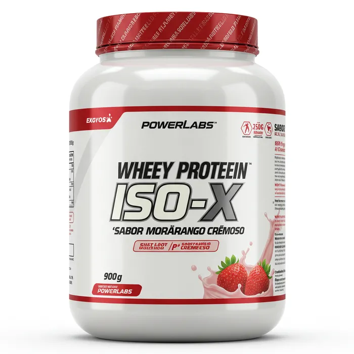 Whey Protein Isolado ISO-X 900g - PowerLabs (Sabor Morango Cremoso)