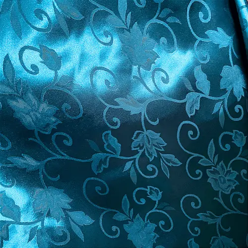 Jacquard Satin - Petróleo - 1,50m de Largura | Brilho Discreto e Textura para Decoração