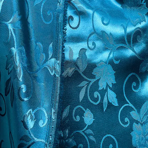 Jacquard Satin - Petróleo - 1,50m de Largura | Brilho Discreto e Textura para Decoração