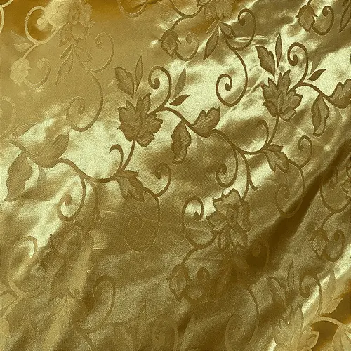 Jacquard Satin - Dourado - 1,50m de Largura | Brilho Discreto e Textura para Decoração