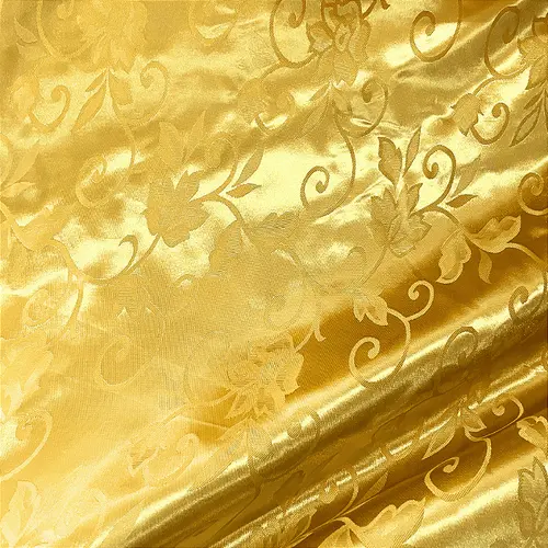 Jacquard Satin - Amarelo - 1,50m de Largura | Brilho Discreto e Textura para Decoração