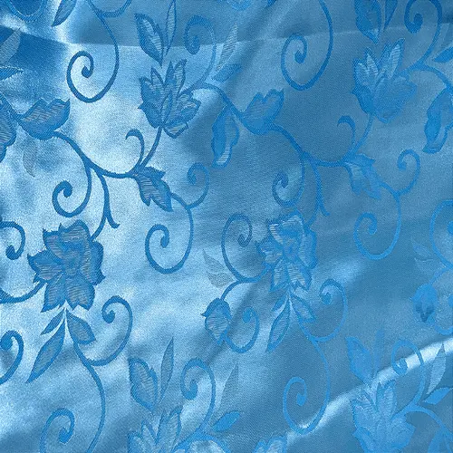 Jacquard Satin - Azul Turquesa - 1,50m de Largura | Brilho Discreto e Textura para Decoração
