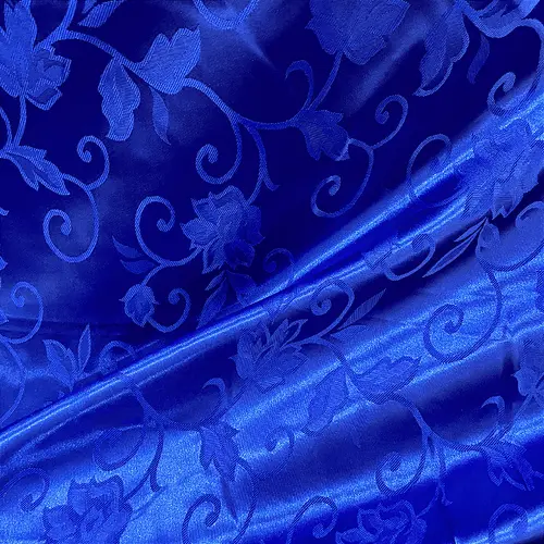 Jacquard Satin - Azul Royal - 1,50m de Largura | Brilho Discreto e Textura para Decoração