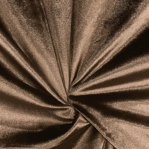 Tecido Veludo Cristal com Elastano - Marrom Claro - 1,50m de Largura | Brilho Intenso e Ajuste Perfeito