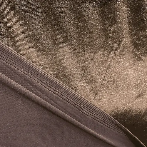 Tecido Veludo Cristal com Elastano - Marrom Claro - 1,50m de Largura | Brilho Intenso e Ajuste Perfeito