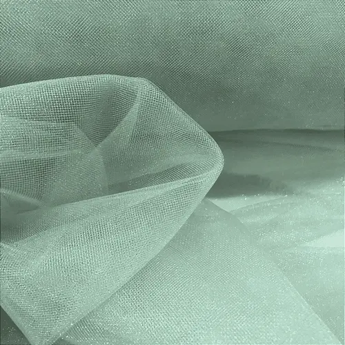 Tecido Tule com Brilho - Verde Menta - 3,20m de Largura