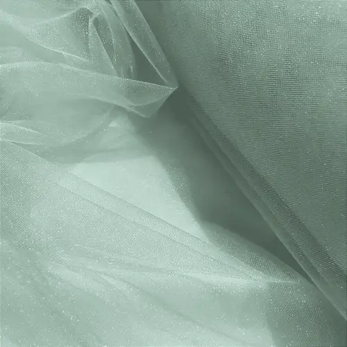 Tecido Tule com Brilho - Verde Menta - 3,20m de Largura